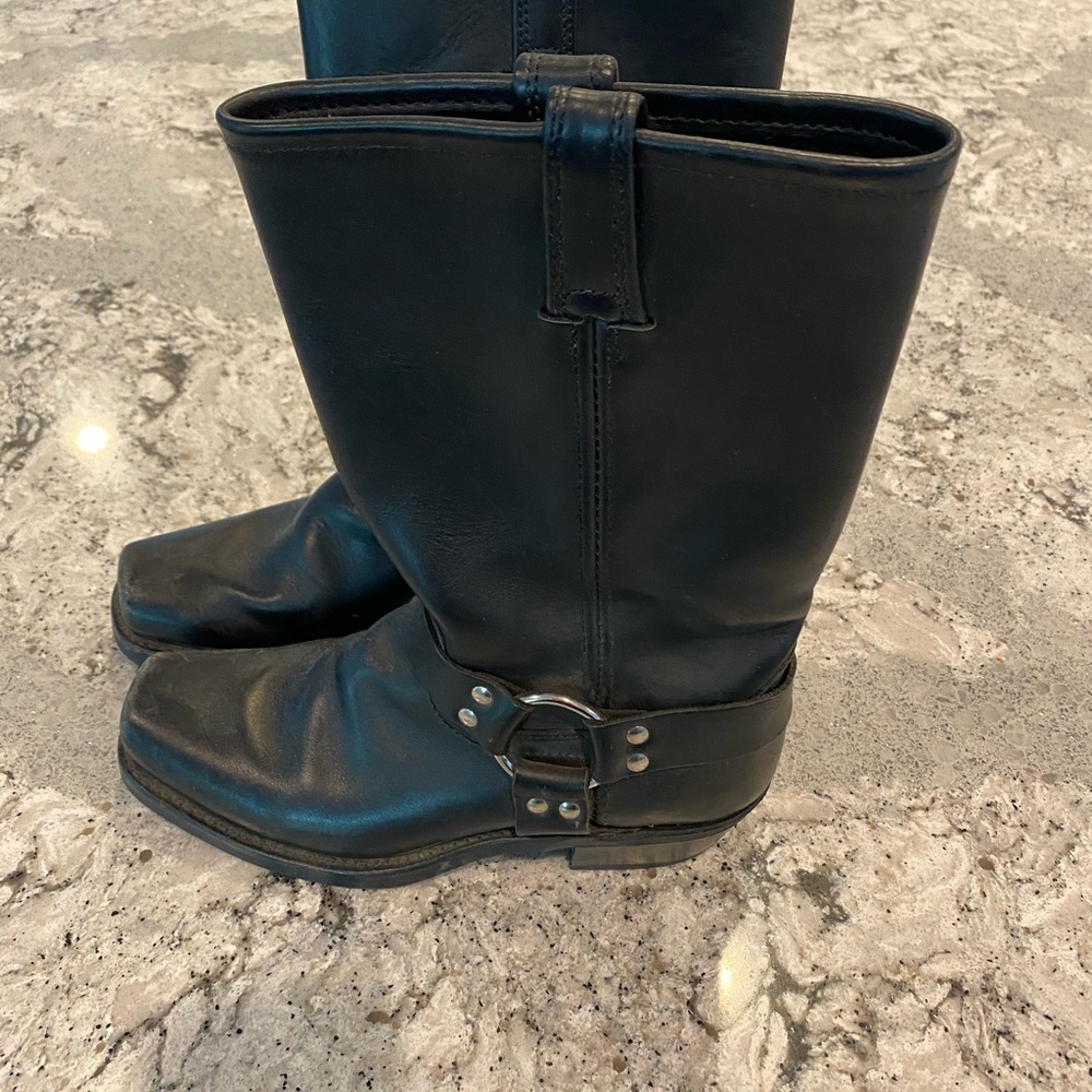 Frye Black Harness Moto Boot Women